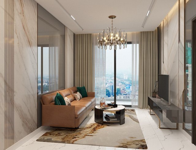 Diện tích lớn, căn hộ 3 phòng ngủ của Opal Skyline mang đến không gian sinh hoạt chung thoáng đạt và rộng rãi.