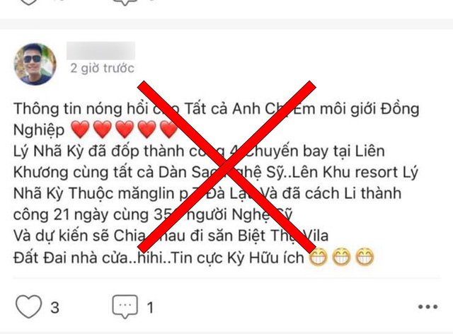 Môi giới bất động sản bị phạt nặng vì đăng tin Lý Nhã Kỳ đi săn bất động sản Đà Lạt Tin giả môi giới đăng tải trên mạng xã hội.