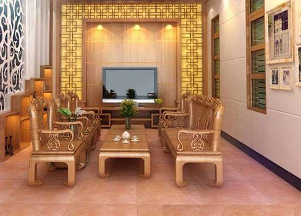 Trang trí phòng khách bằng nội thất gỗ tự nhiên
