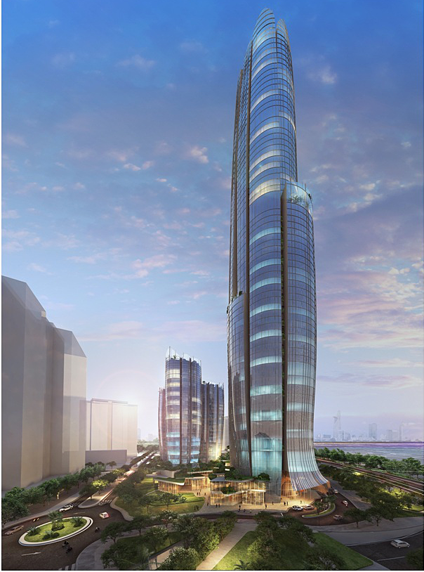 Phối cảnh Tòa tháp Eco Green Sài Gòn mang thương hiệu Hyatt cao 69 tầng.
