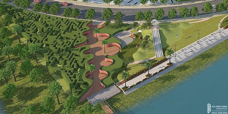 Công viên mê cung dự án đất nền Saigon Riverpark Cần Giuộc Đường Quốc lộ 50 chủ đầu tư Tân Phú Thịnh