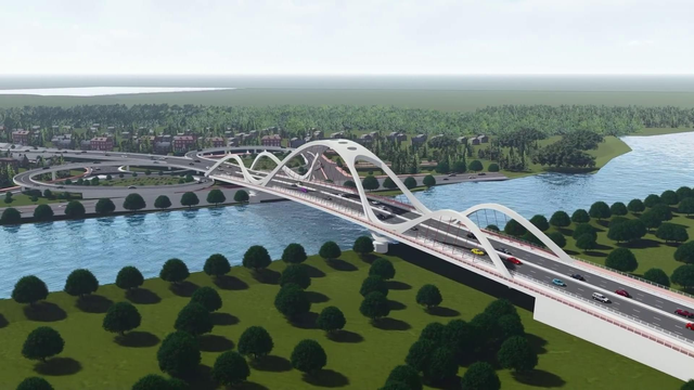 Phối cảnh xây dựng Cầu Rào 1 với 6 làn xe lưu thông rộng 30.5m