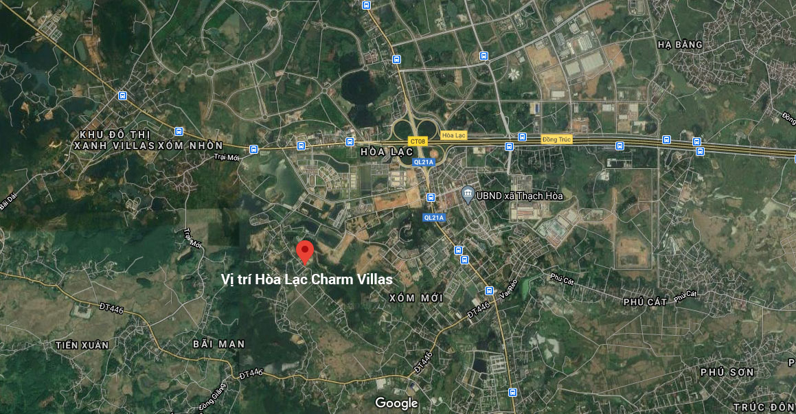Vị trí dự án Hòa Lạc Charm Villas – Đông Xuân, huyện Quốc Oai, Hà Nội