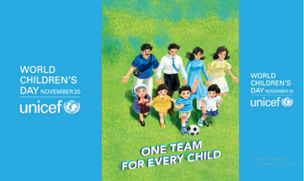 Trụ sở TNG Holdings Việt Nam truyền thông điệp vì tương lai trẻ em thế giới - Ảnh 1.