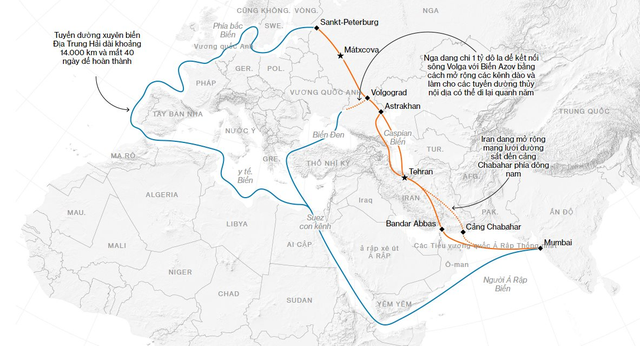 Bất chấp lệnh trừng phạt từ phương Tây, Nga và nước này vẫn 'đồng lòng' đổ tiền xây tuyến đường thương mại mới dài 3.000km - Ảnh 1.