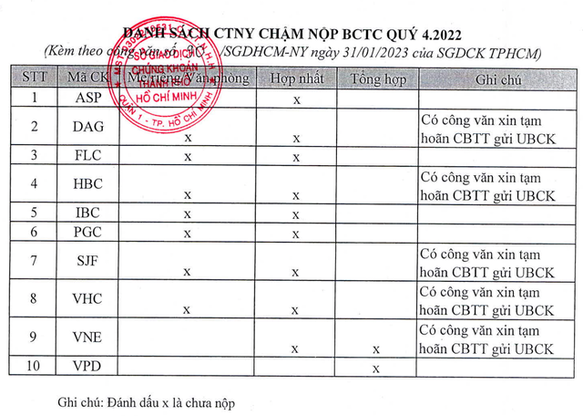 Hòa Bình Group, Apax Holdings, FLC, Vĩnh Hoàn... bị HoSE 'thổi bay' vì chưa công bố BCTC quý IV - Ảnh 1.