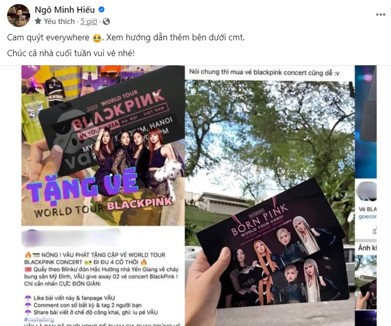 Hiếu PC cảnh báo người dùng khi mua vé online sau concert Black Pink tại Hà Nội 