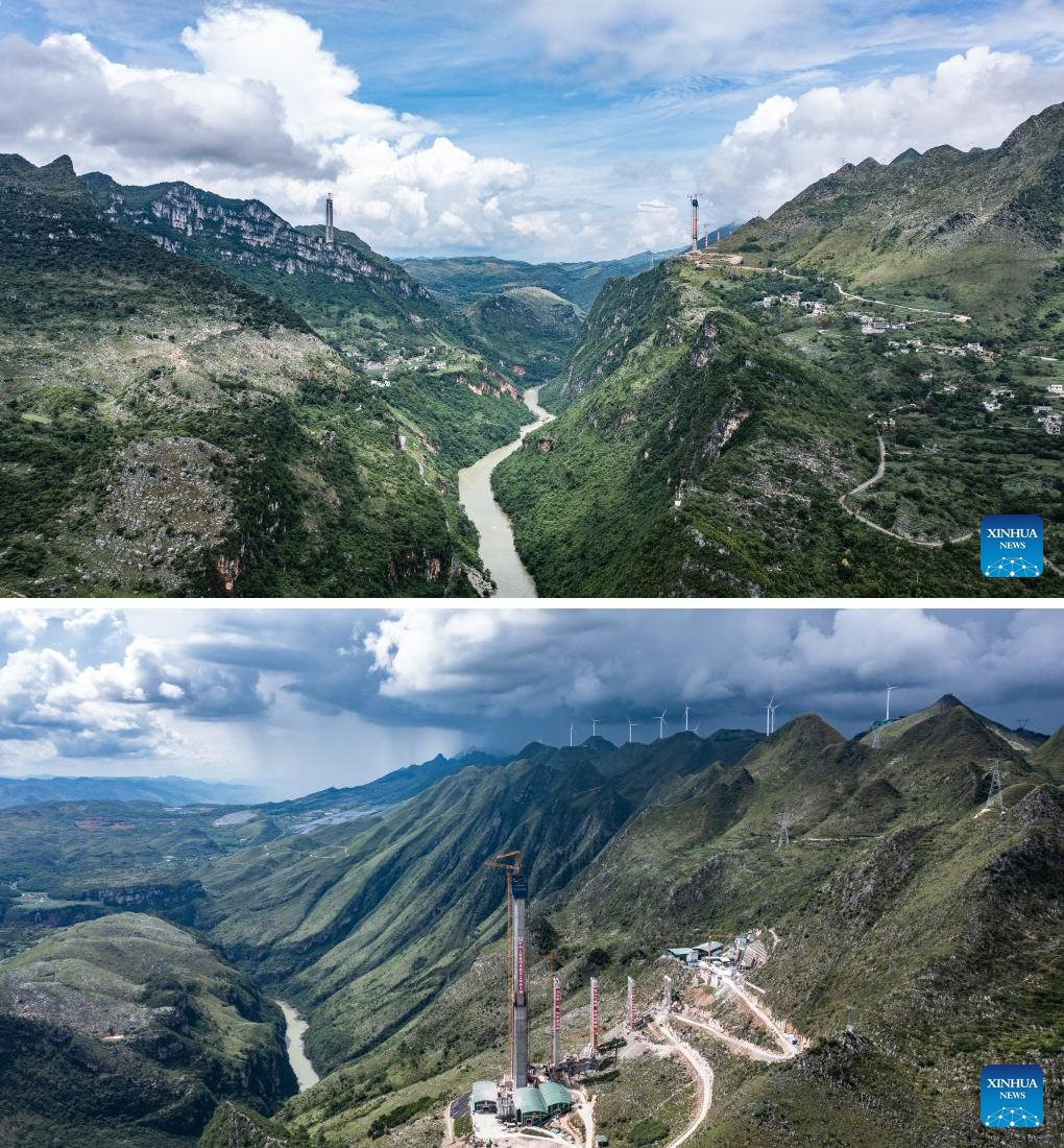 Trung Quốc sắp hoàn thành cây cầu xuyên núi cao nhất thế giới: Treo trong mây ở độ cao hơn 600 m, bắc qua hai vách đá cực hiểm trở - Ảnh 3.