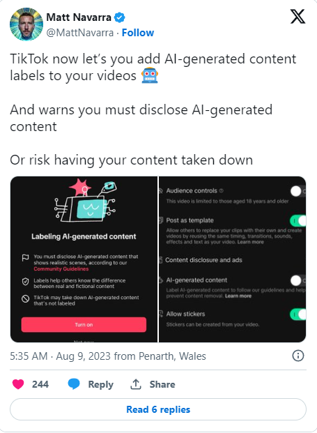 TikTok yêu cầu người dùng gắn nhãn cho nội dung do AI tạo ra - Ảnh 1.