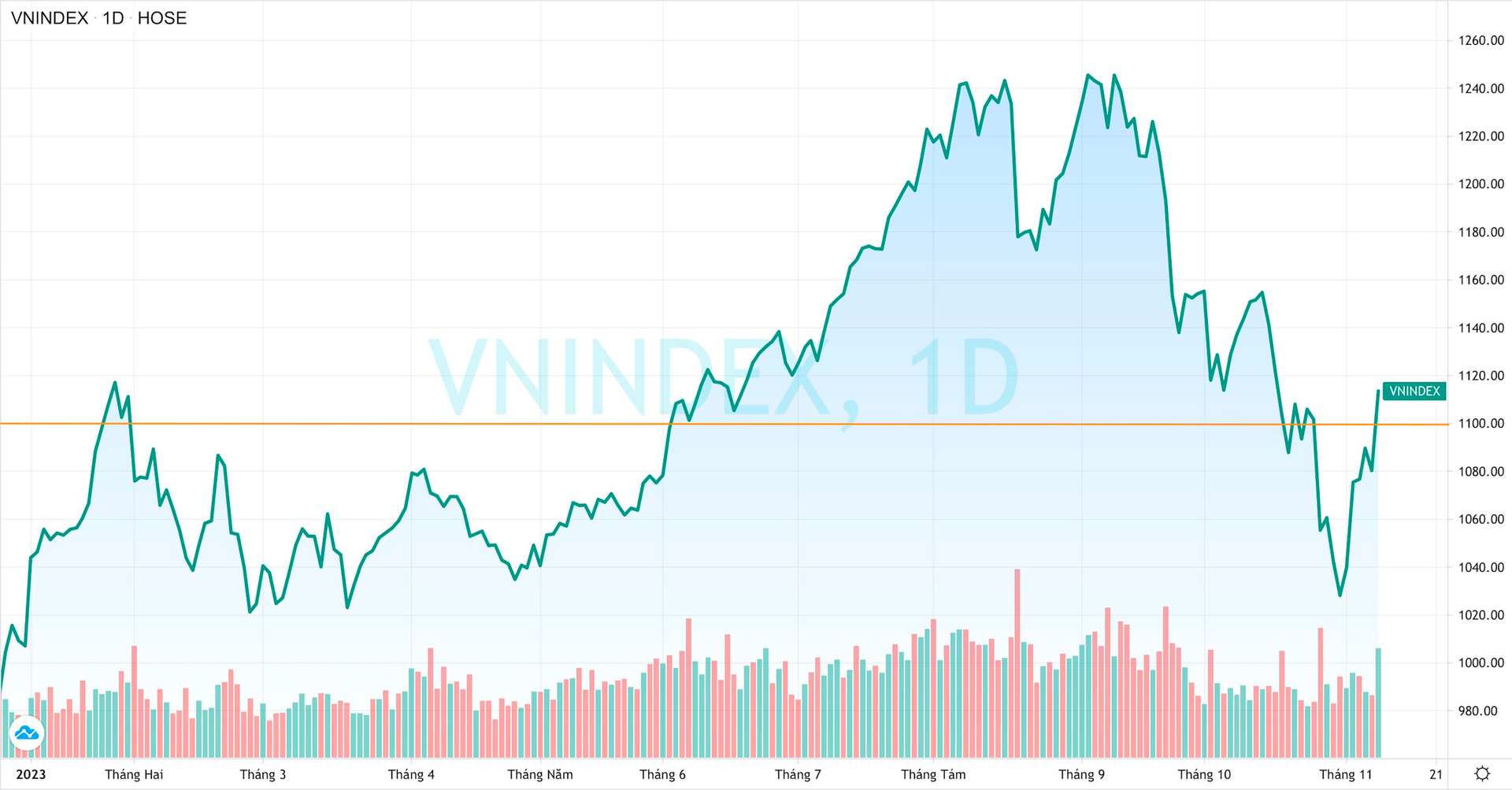 VN-Index vượt 1.100 điểm, nhà đầu tư chứng khoán lại vỡ òa - Ảnh 1