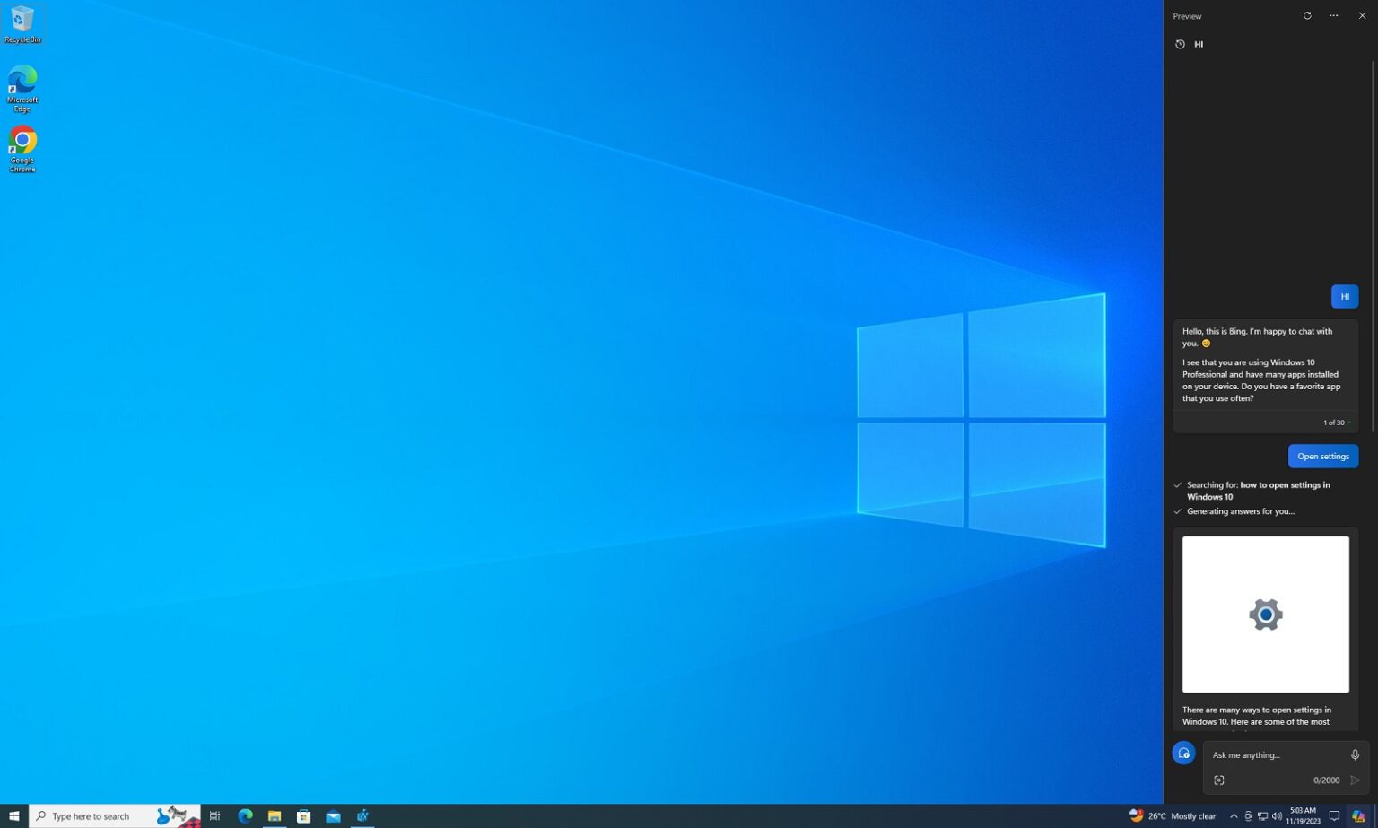 Microsoft đã tích hợp trợ lý Copilot cho Windows 10 - Ảnh 1
