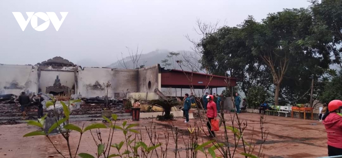 Một ngôi chùa ở Yên Bái bị cháy rụi vào sáng mùng 4 Tết - Ảnh 1